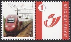 year=?, Belgian personalized stamp with Thalys